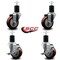 Service Caster 3.5'' Maroon Poly Wheel Swivel 1-3/4'' Expanding Stem Caster Set 2 Brakes, 4PK SCC-EX20S3514-PPUB-MRN-2-PLB-2-134 - alternate 2